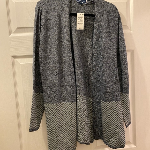 Karen Scott Cotton Turbo-Print Open Cardigan - Picture 3 of 8